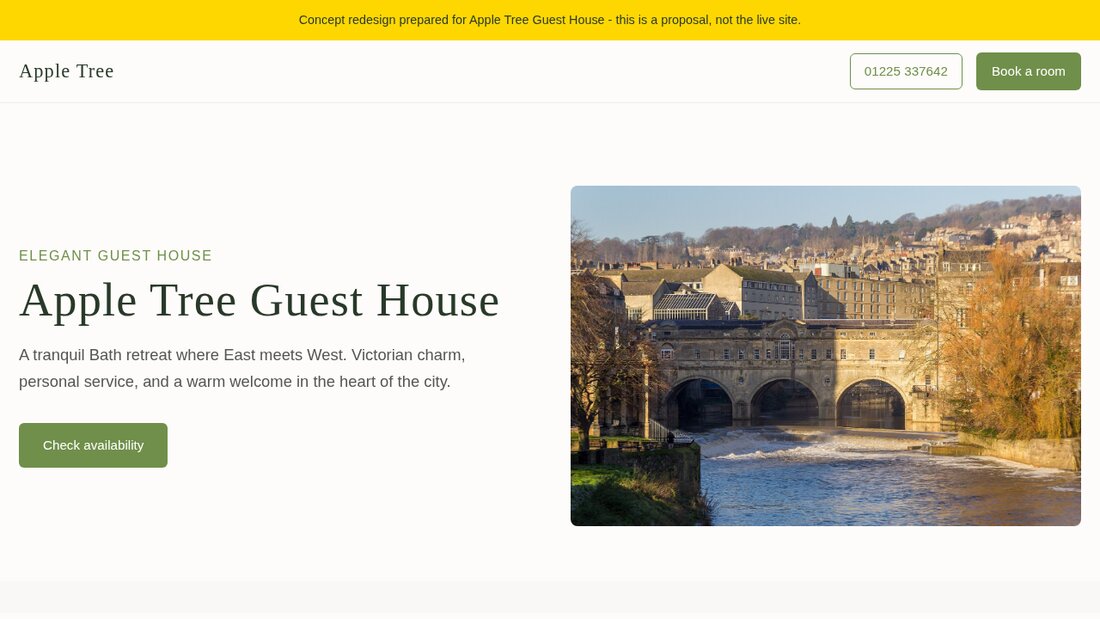 Victorian guest house website concept
