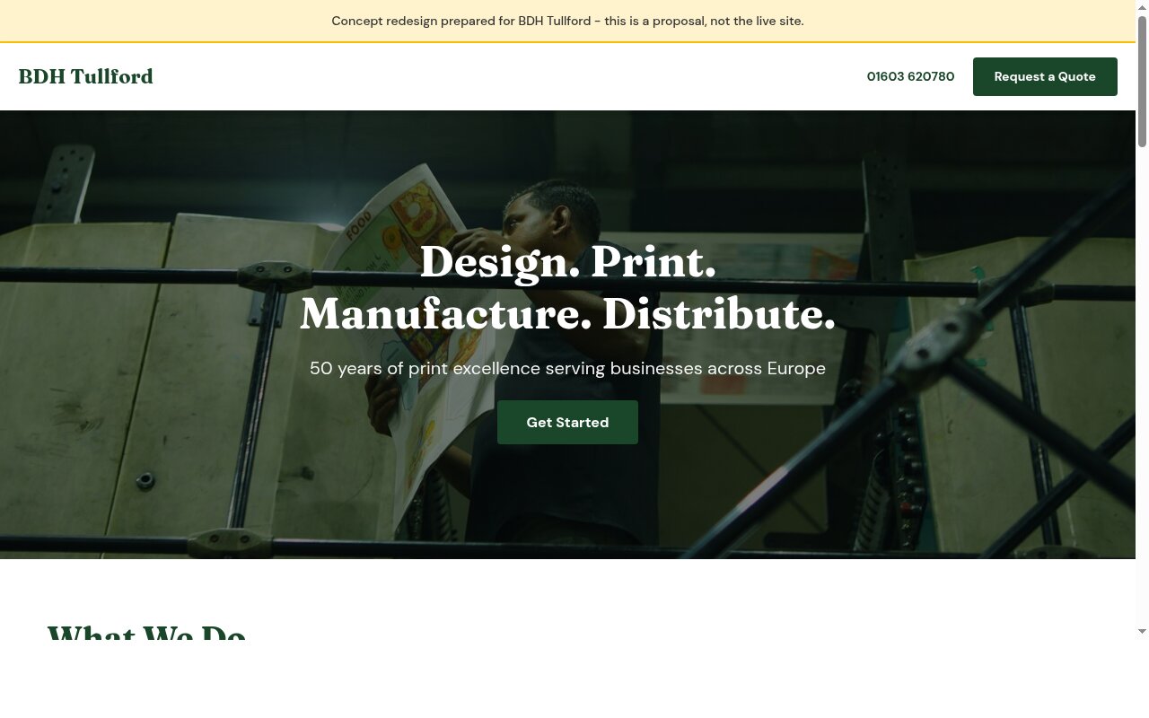 Print and point-of-sale website concept