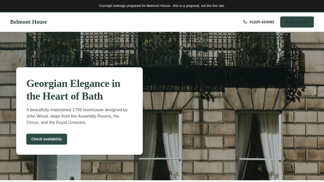 Georgian guest house website concept