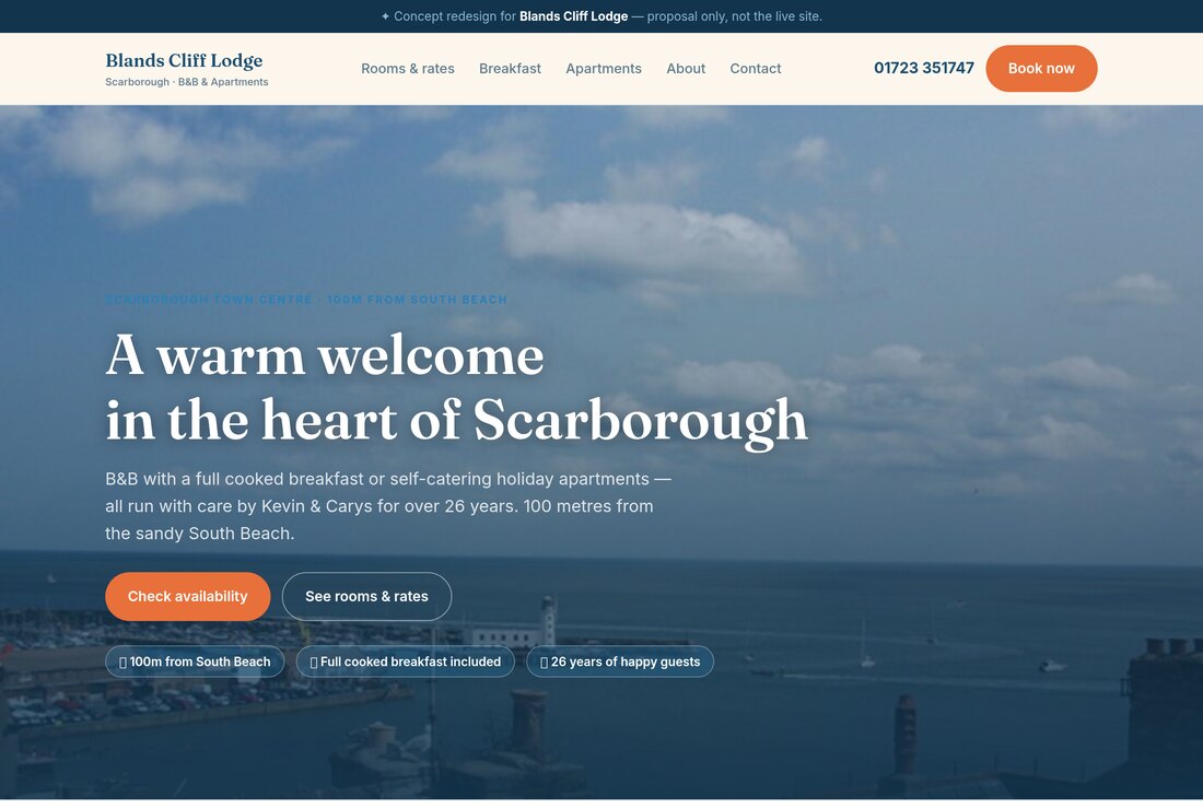 B&B website concept