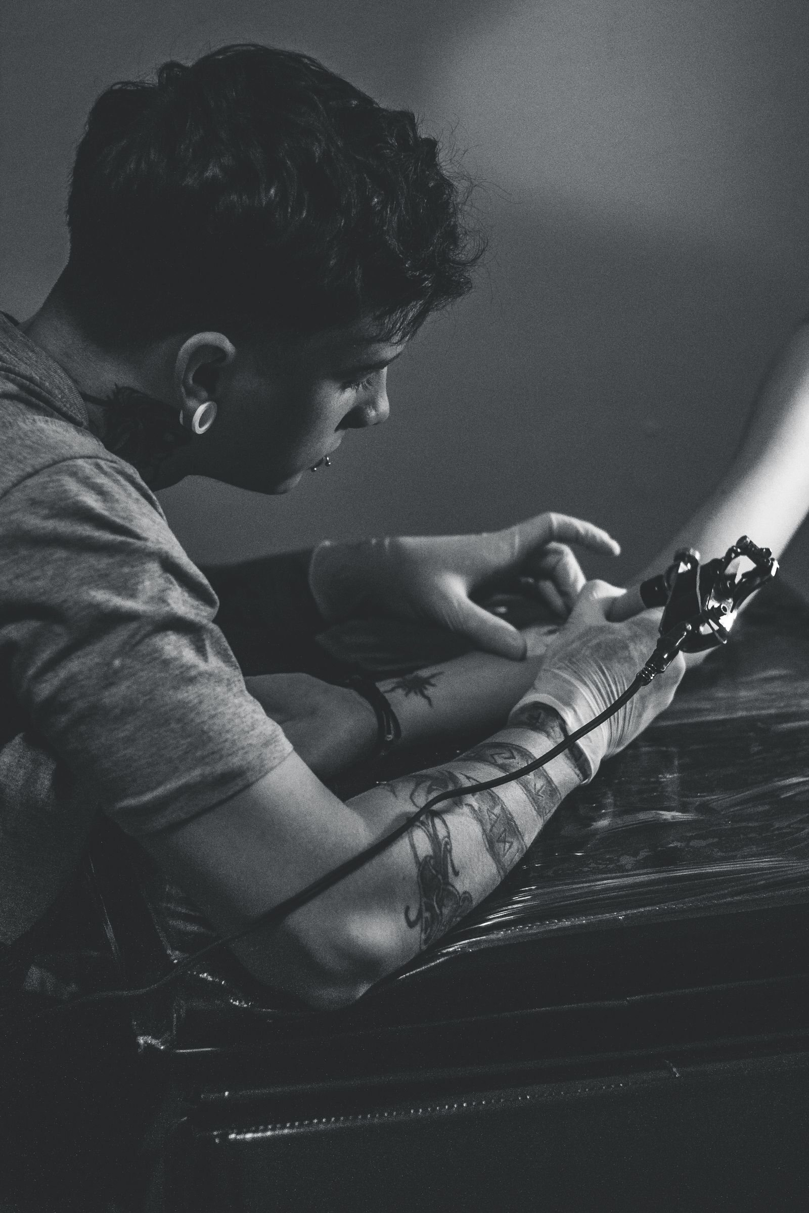 Tattoo artist at work