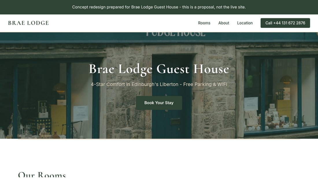 Guest house website concept