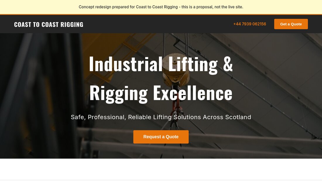 Rigging & lifting website concept