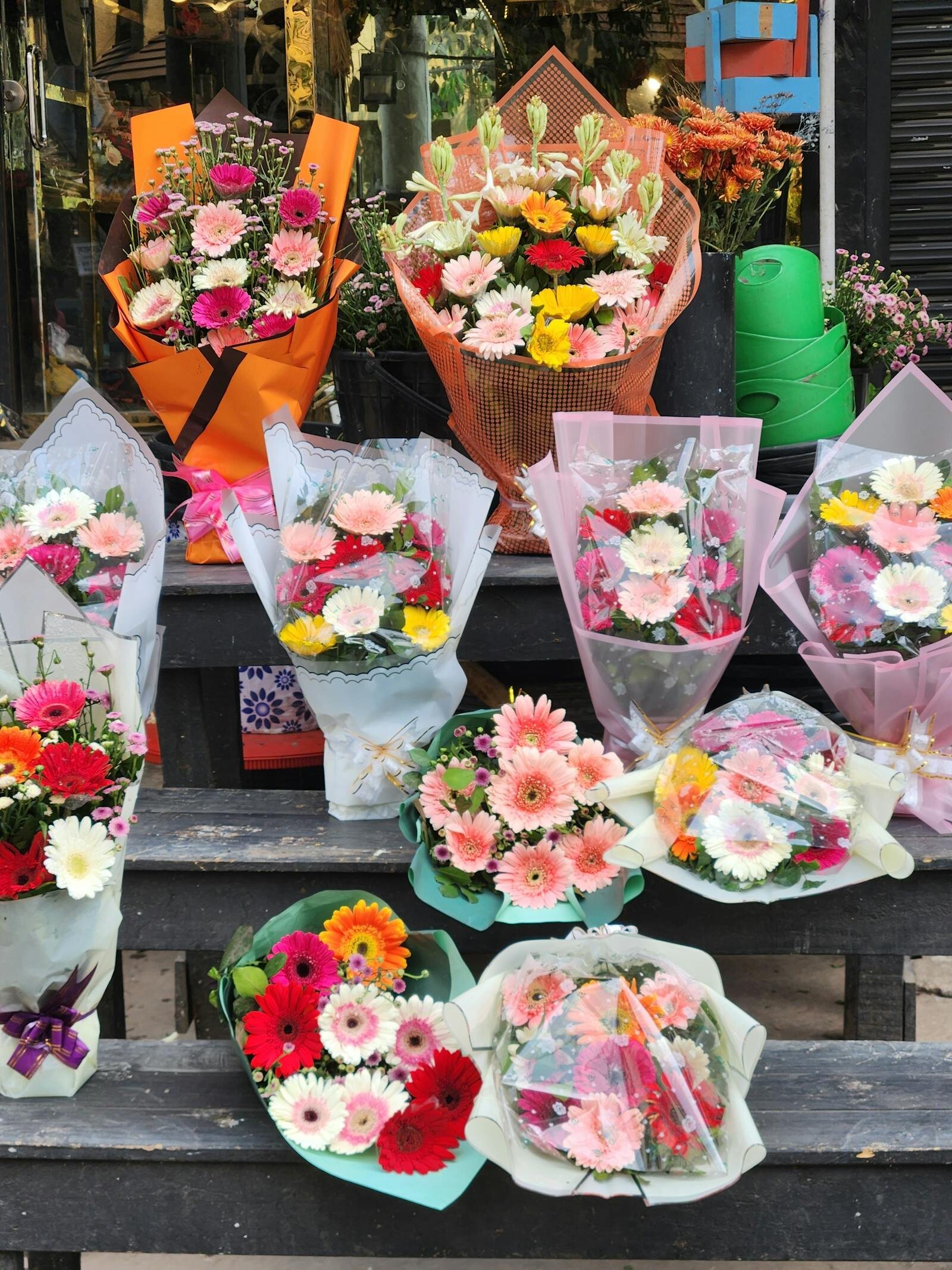 Colorful flower bouquets