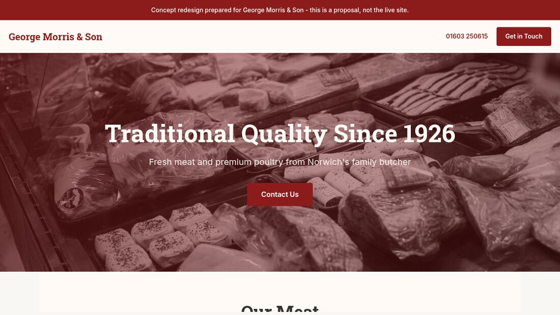 Butcher website concept