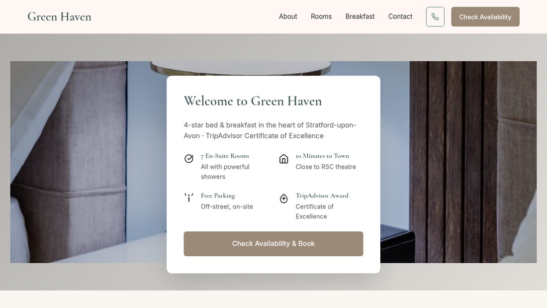 Guest house website concept