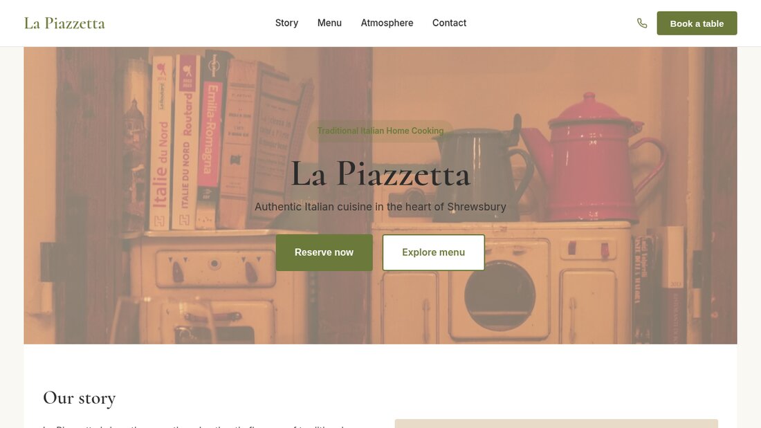 Italian restaurant website concept