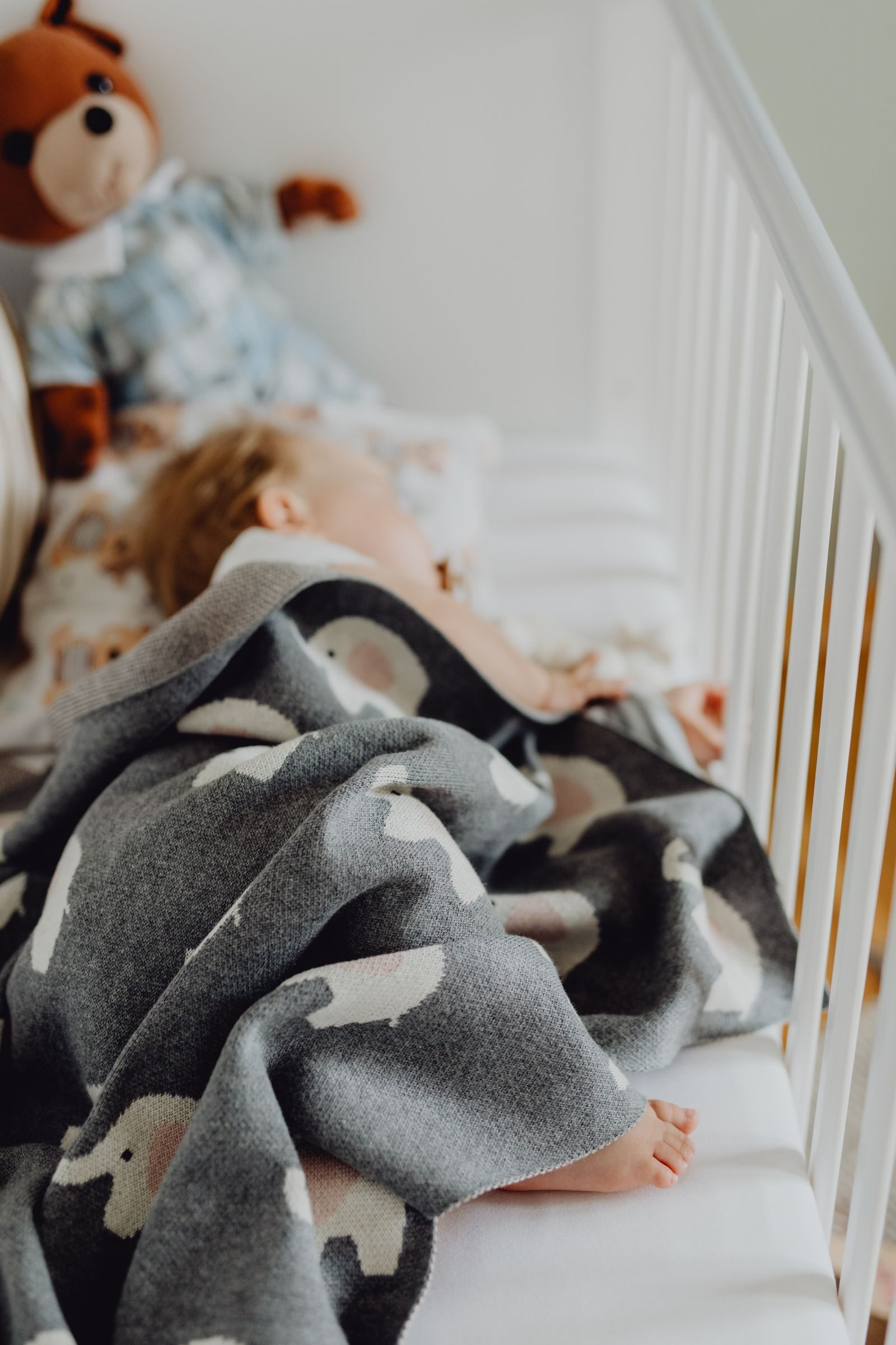 Baby sleeping peacefully in crib