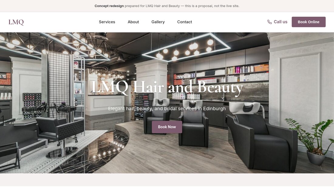 Salon website concept