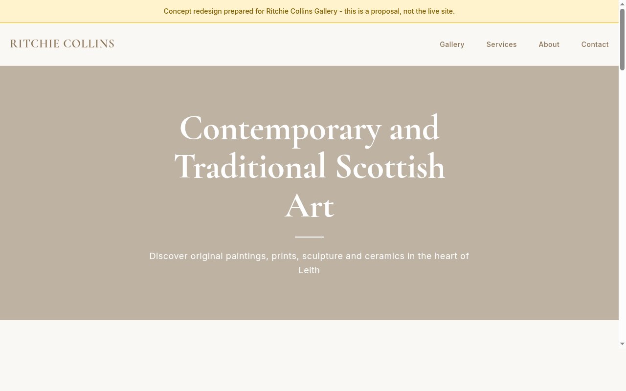 Art gallery website concept