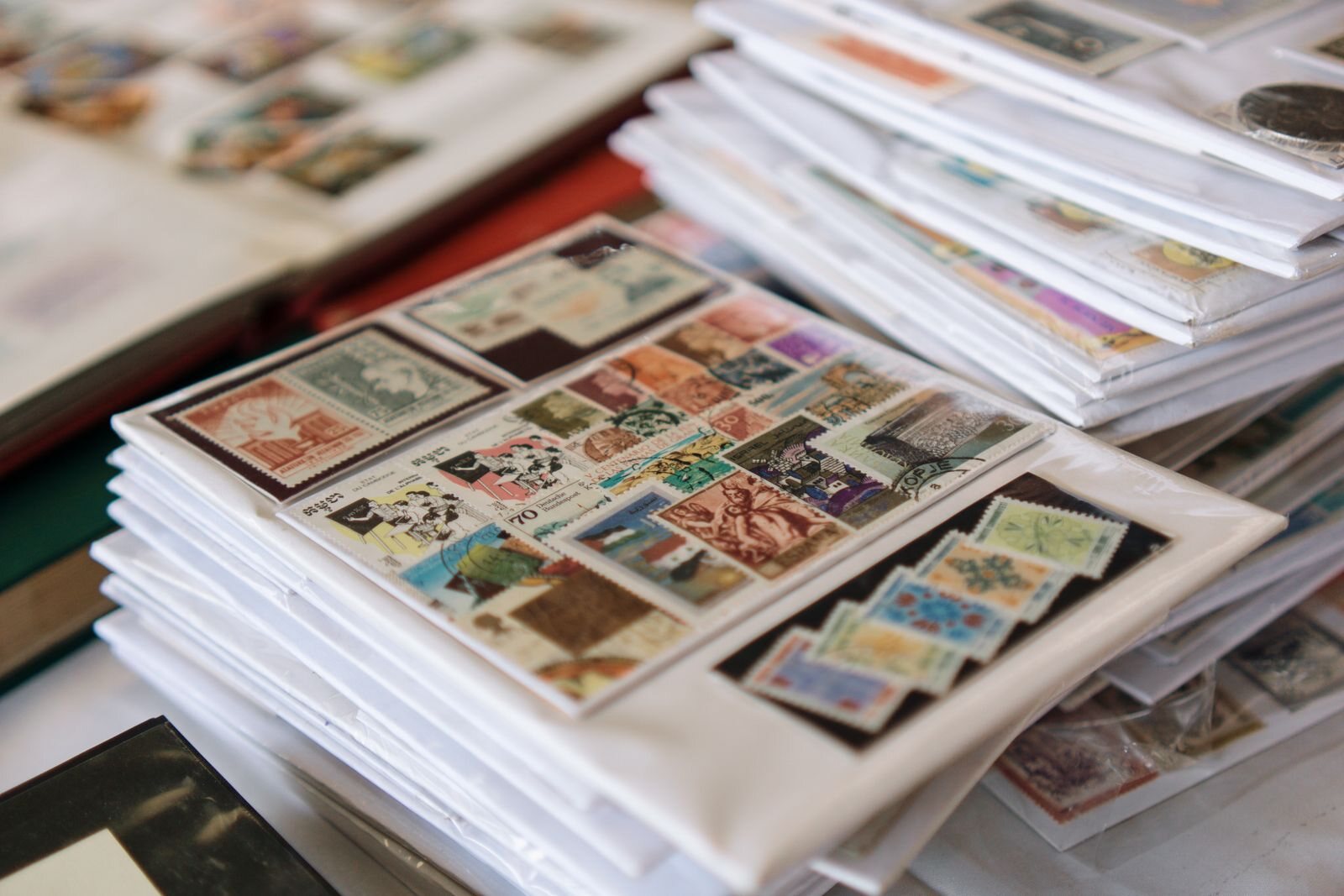 Vintage stamp albums and collections