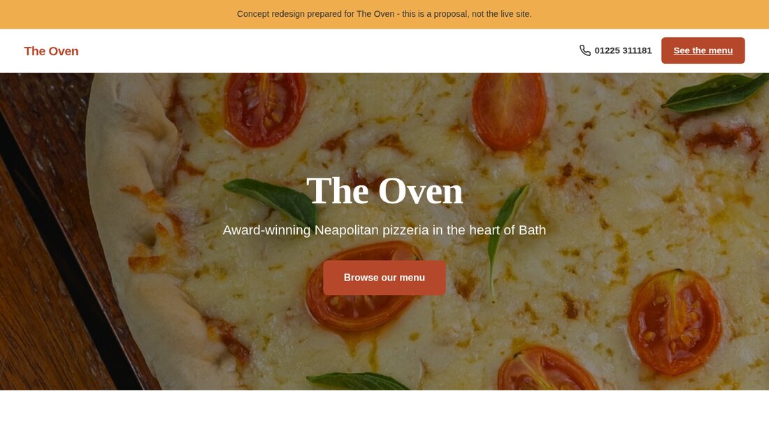 Pizzeria website concept